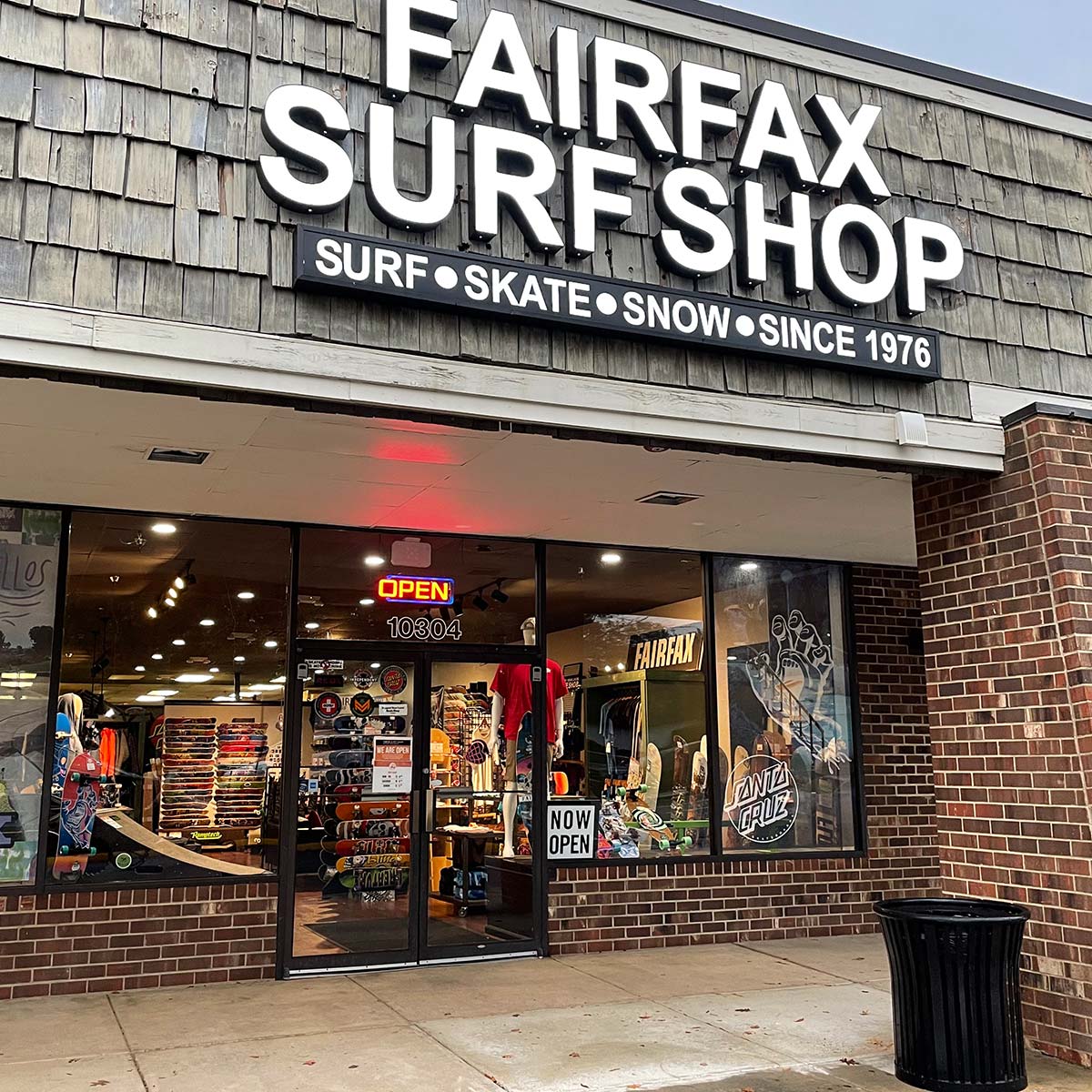 Front view of Fairfax Surf Shop